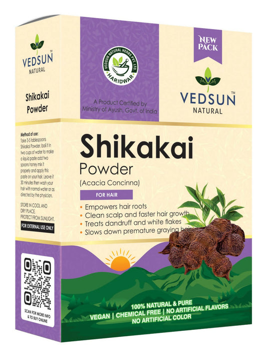 Buy Vedsun Naturals Shikakai Powder Organic and Pure For Hair Growth from DrMediCart, Ship from India to USA