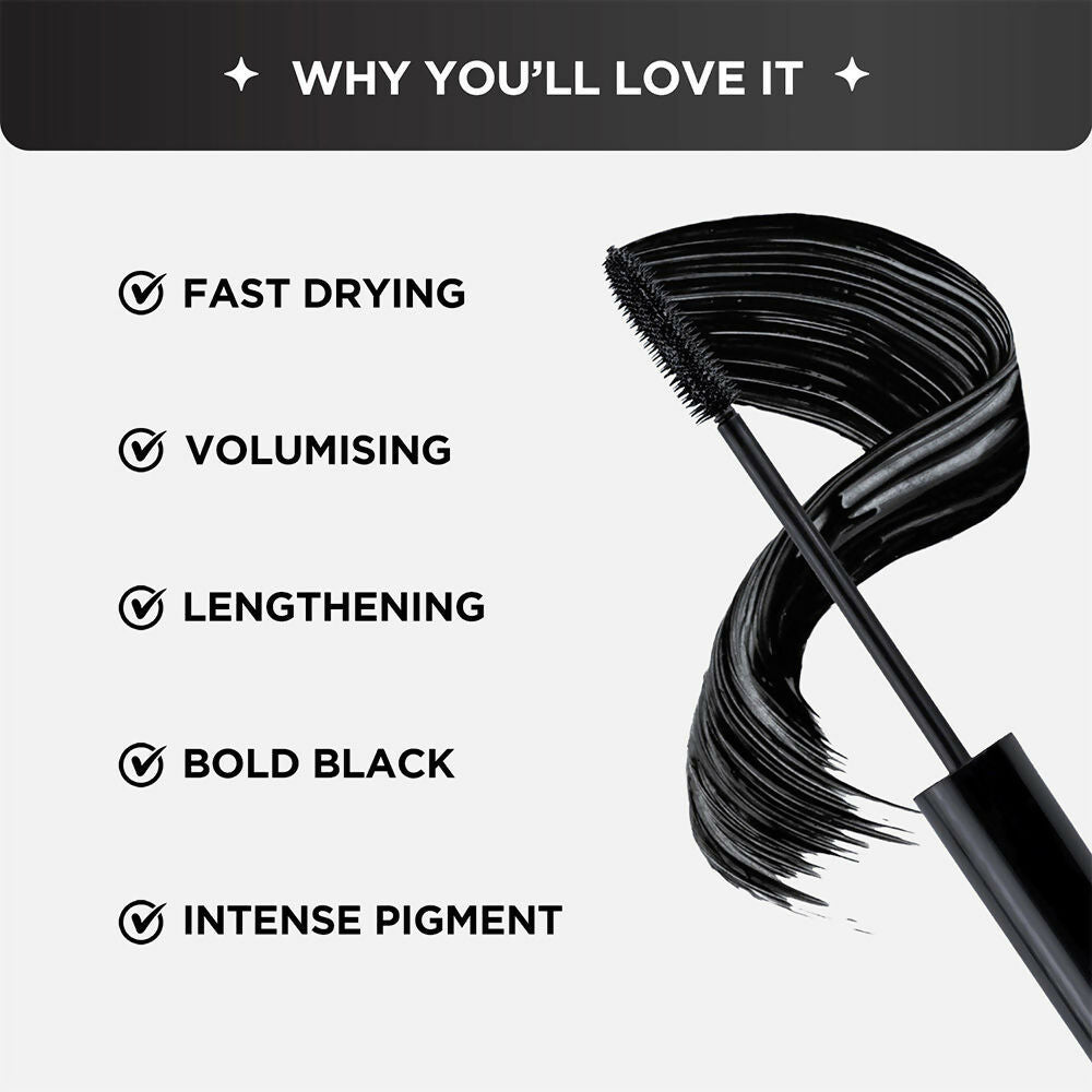 Bella Vita Organic Intense Drama Waterproof, Lengthening & Volumising Mascara Black