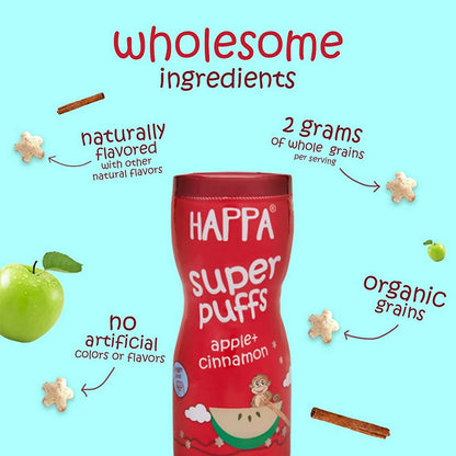 Happa Multigrain Apple & Cinnamon Melts Super Puffs (8 Months+)