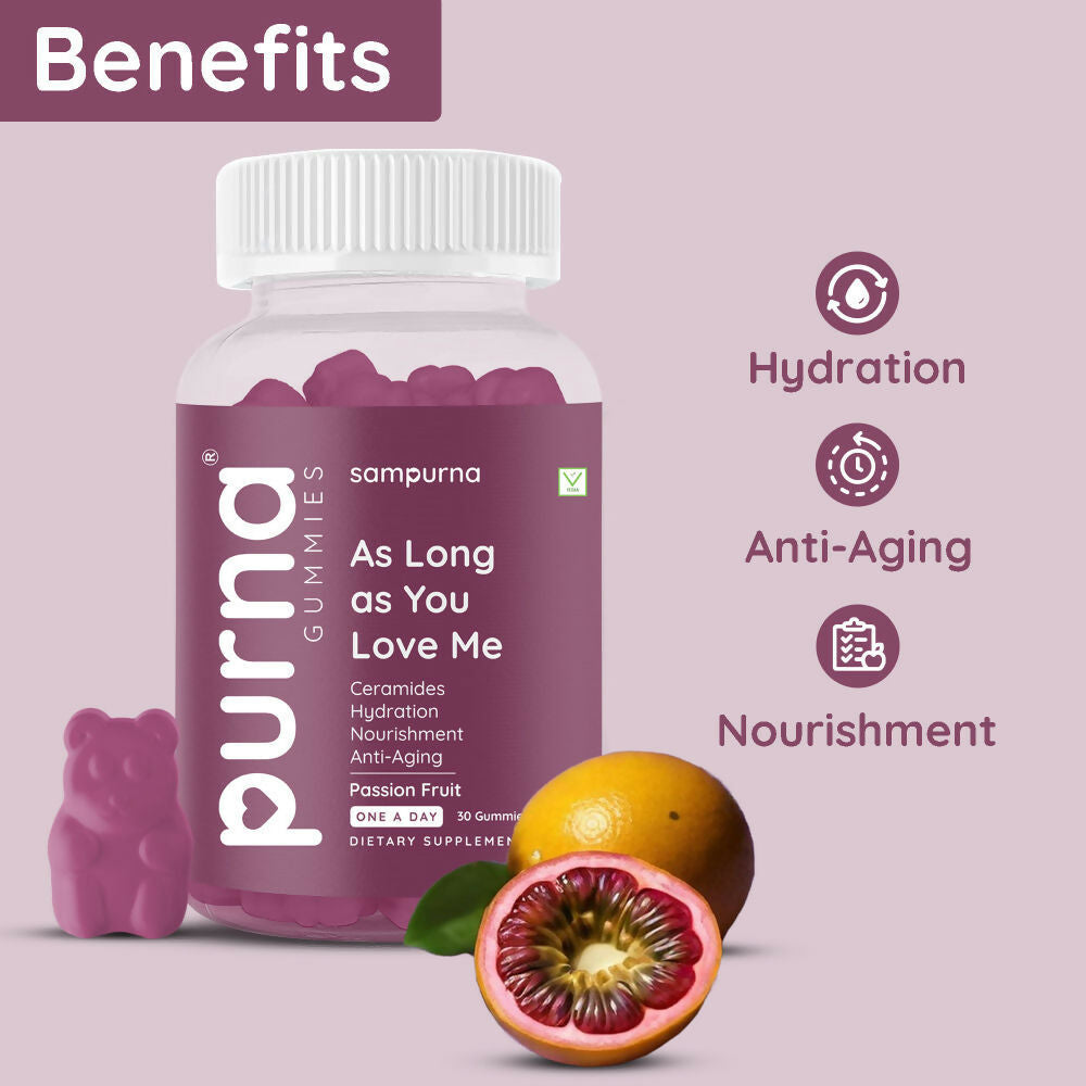 Purna As Long As You Love Me Ceramides Gummies - Passion Fruit