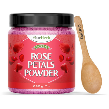 OurHerb Pure & Natural Rose Petal Powder for Skin & Hair With Vitamin Enriched