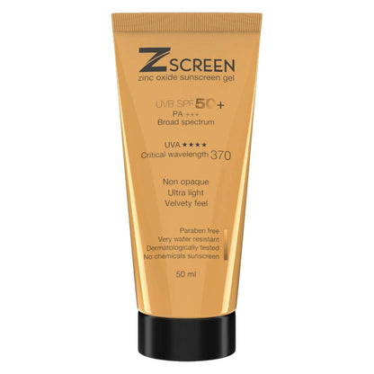Buy Zscreen Zinc Oxide Sunscreen Gel UVA/UVB Protection SPF 50+ PA+++ from DrMediCart, Ship from India to USA