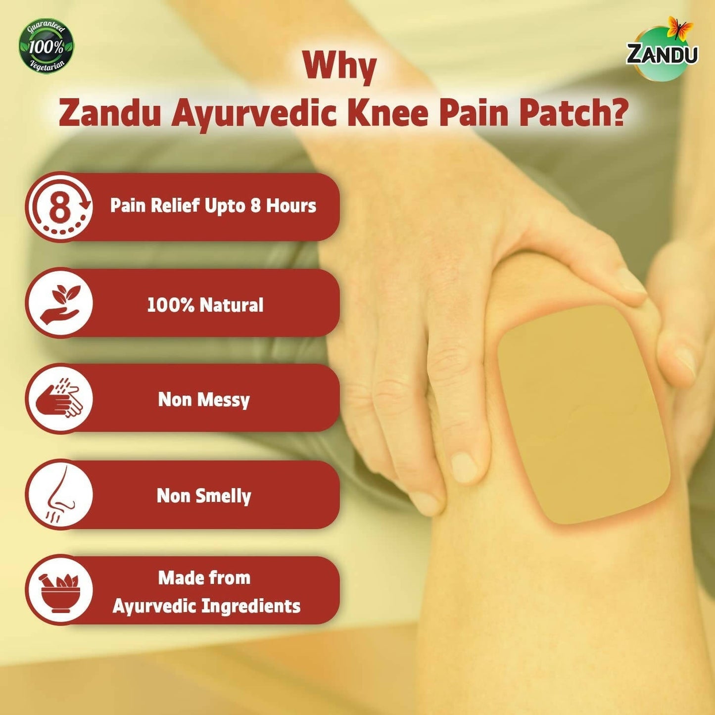 Zandu Ayurvedic Knee Pain Relief Patch - Drmedicart
