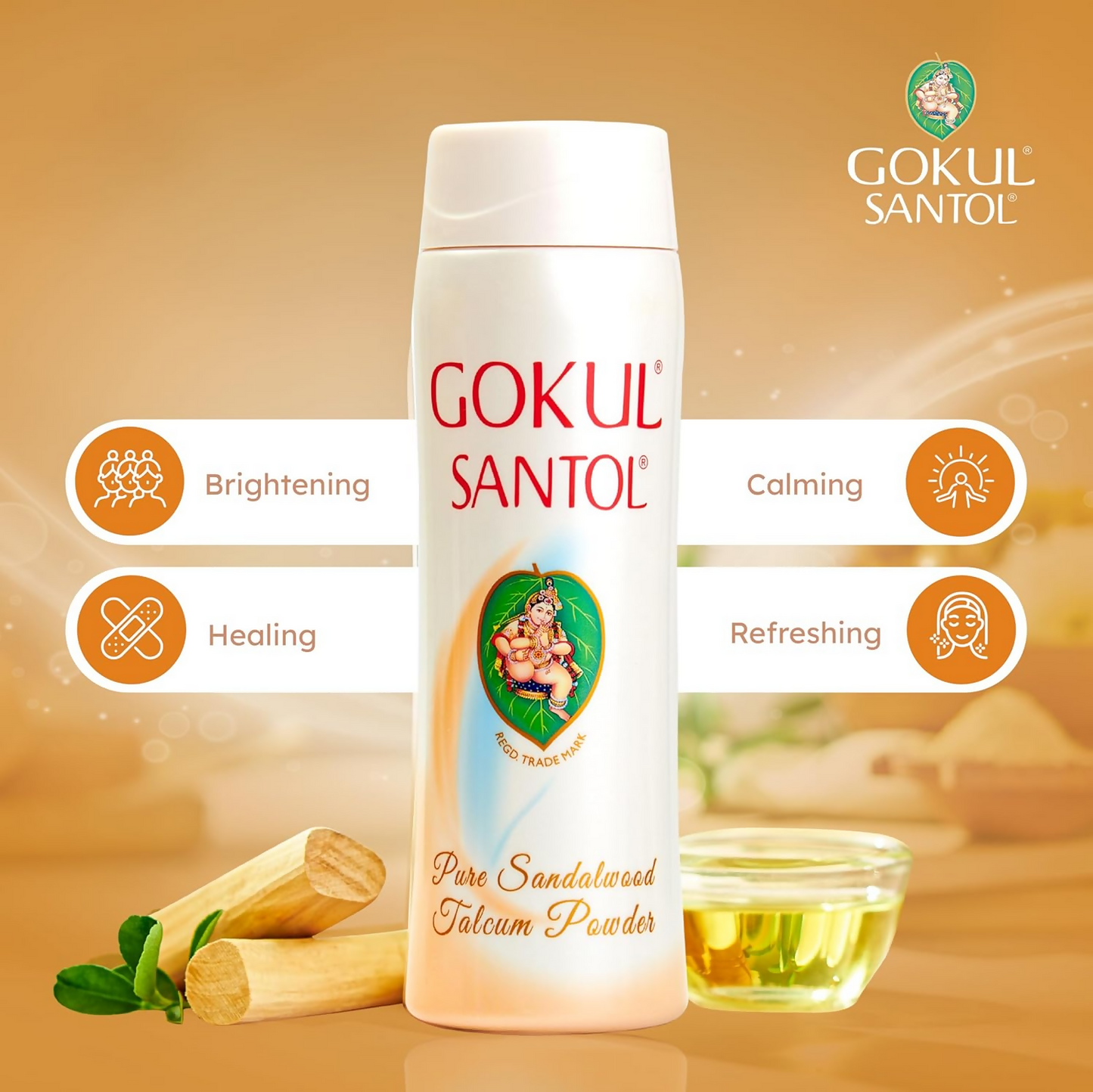 Gokul Santol Pure Sandalwood Talcum Powder