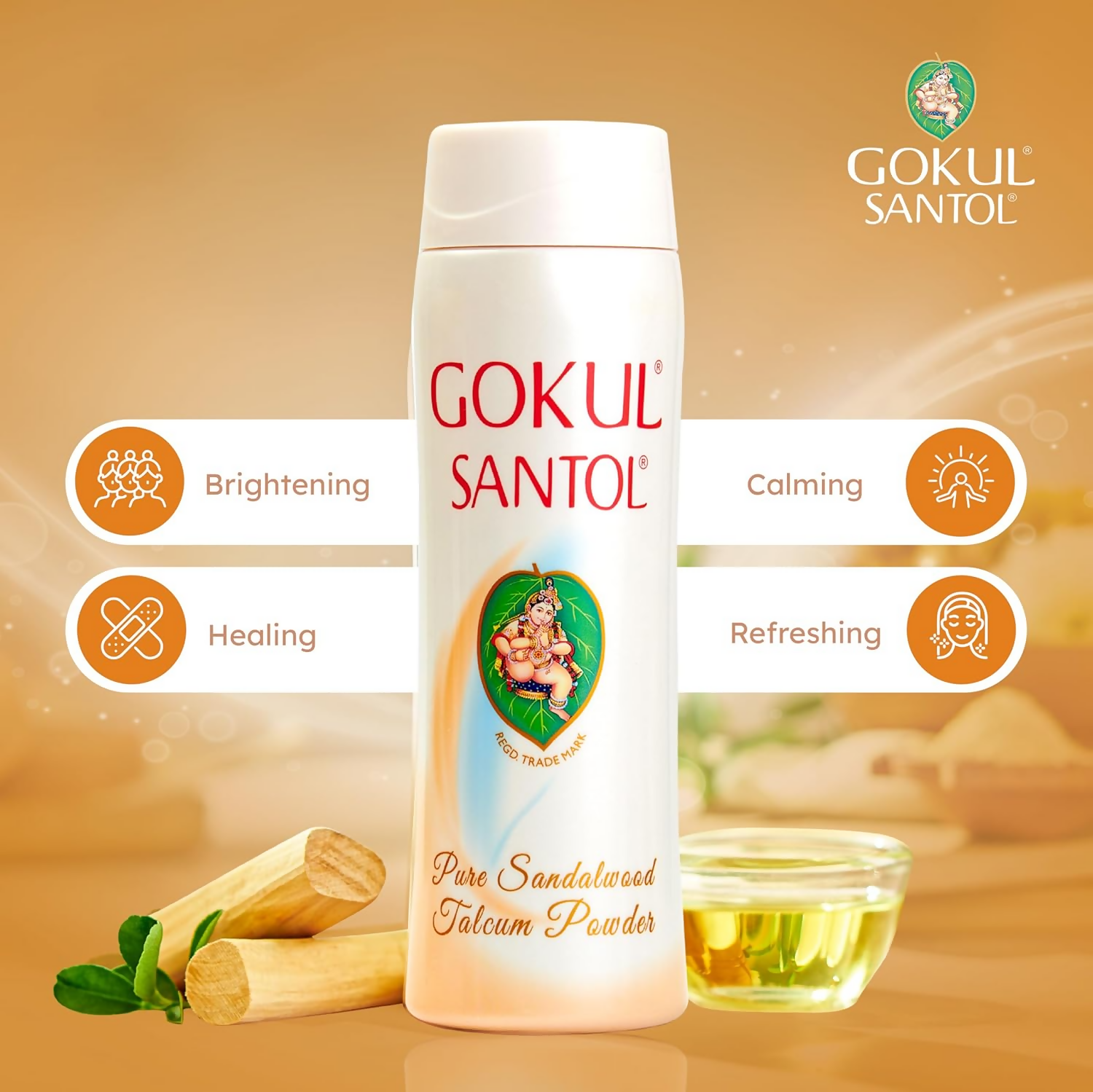 Gokul Santol Pure Sandalwood Talcum Powder