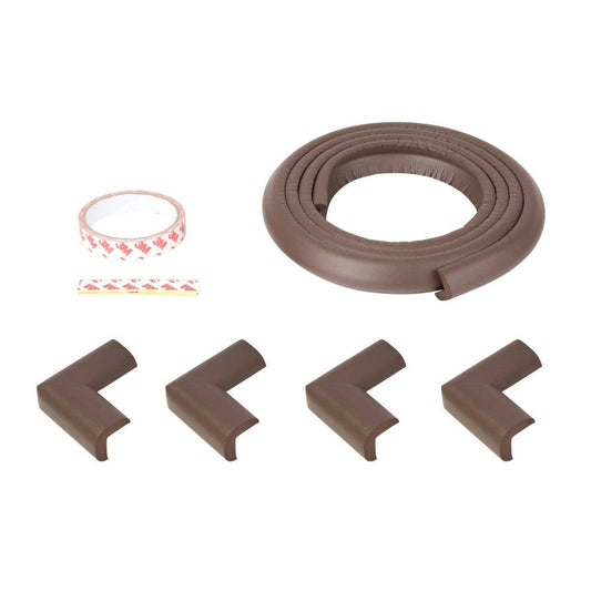 Buy Safe-O-Kid Unique High Density L-Shaped 2 Mtr Long Medium Edge Guards With 8 Corner Cushions - Brown from DrMediCart, Ship from India to USA