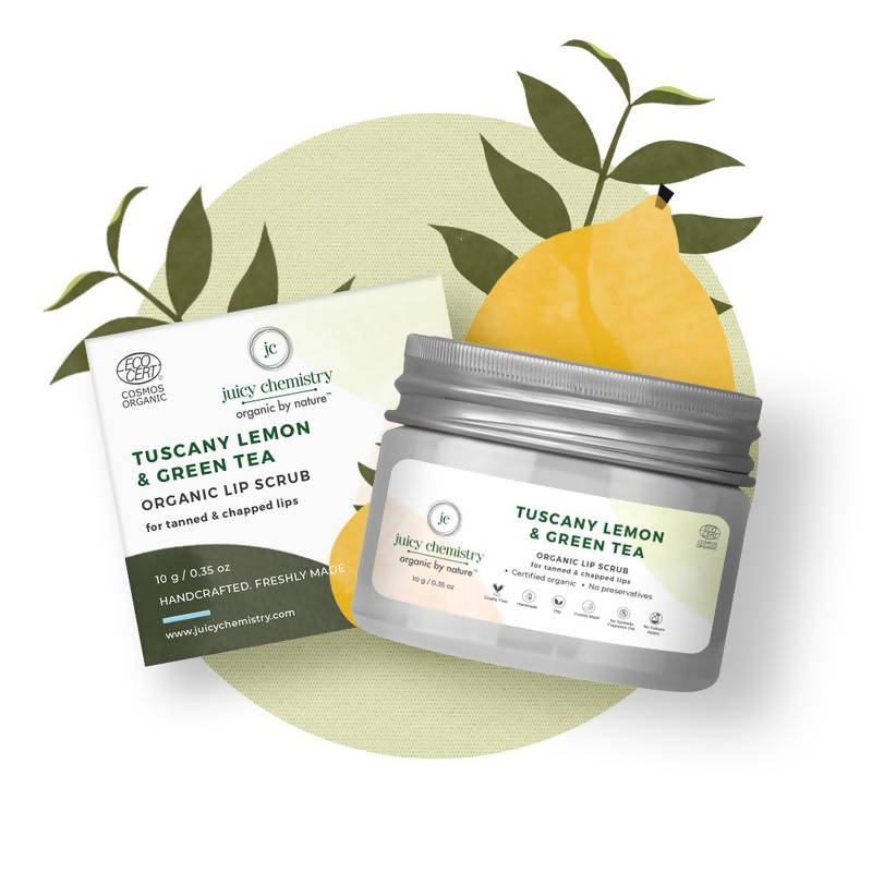Juicy Chemistry Tuscany Lemon & Green Tea Lip Scrub - DrMediCart