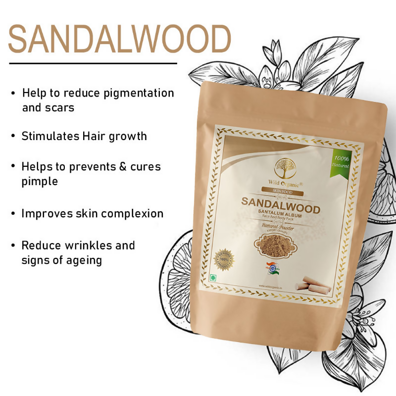 Wild Organic Sandalwood Powder For Skin And Body Pack