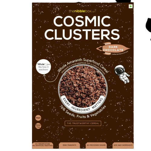Buy Thenibblebox Dark Chocolate Cosmic Clusters (Millet Cereals) from DrMediCart, Ship from India to USA