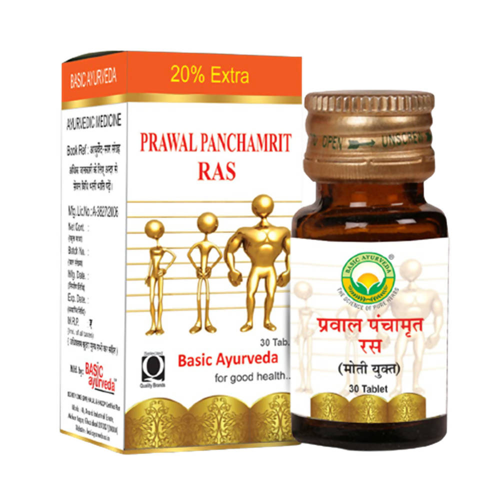 Buy Basic Ayurveda Prawal Panchamrit Ras Tablet from DrMediCart, Ship from India to USA