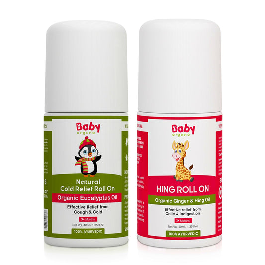 Babyorgano Hing Roll On and Natural Cold Relief Roll On Combo