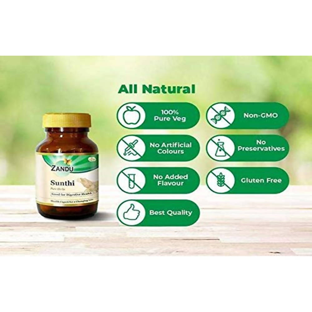 Zandu Sunthi Pure Herbs Capsules Good For Digestive Health