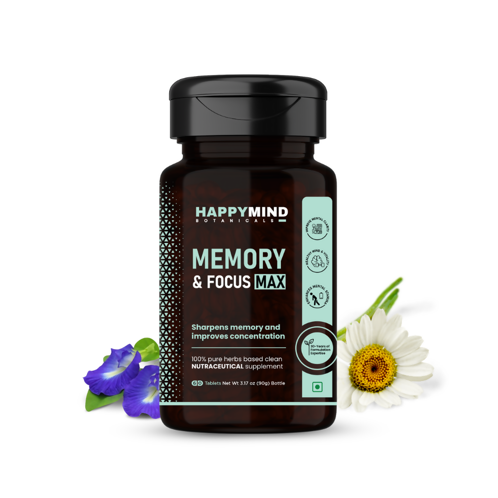 HappyMind Botanicals Memory & Focus Max Veg Tablets