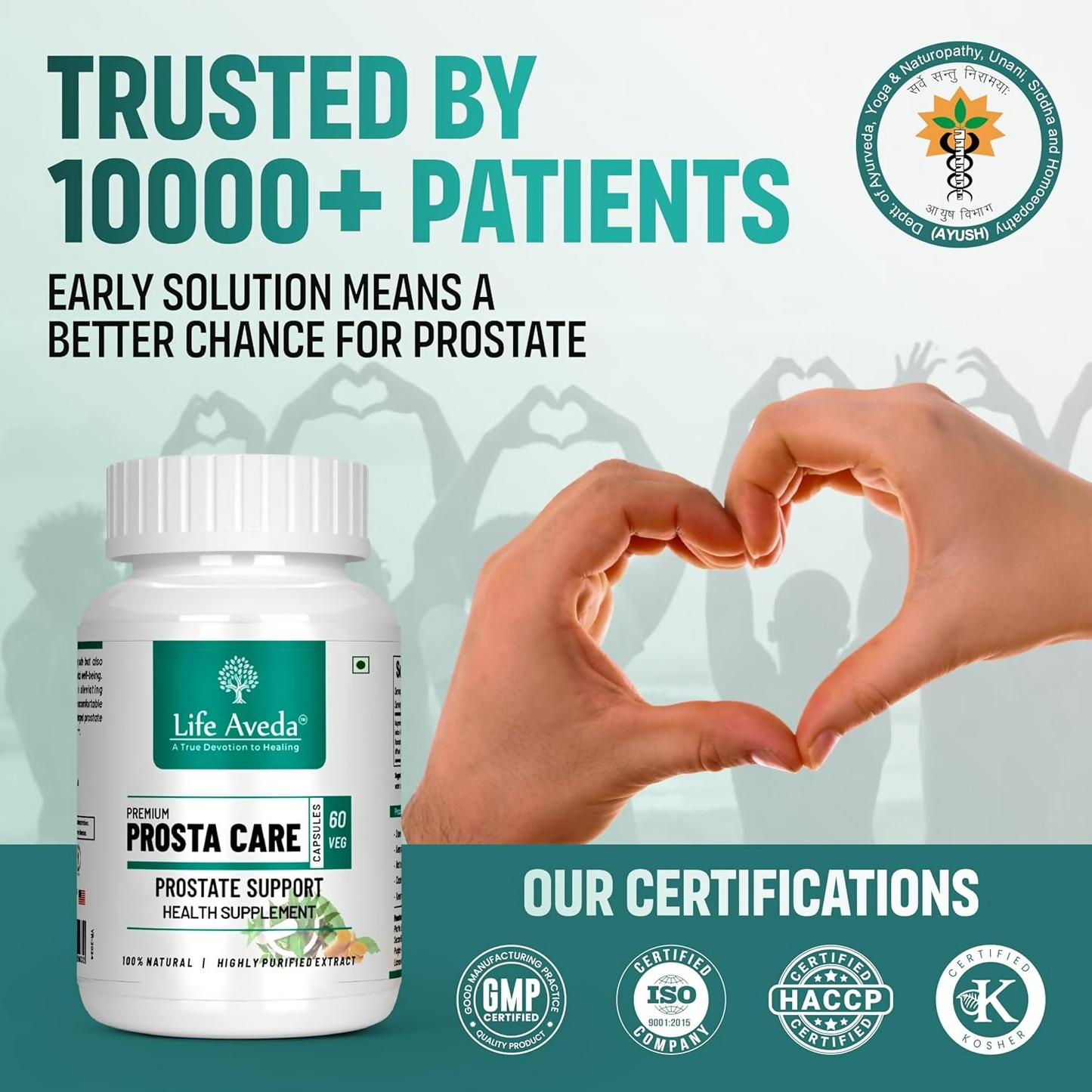 Life Aveda 100% Natural Ayurvedic Premium Prosta Care Capsule For Men's