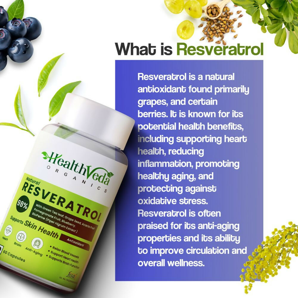 Health Veda Organics Resveratrol 250mg Capsules