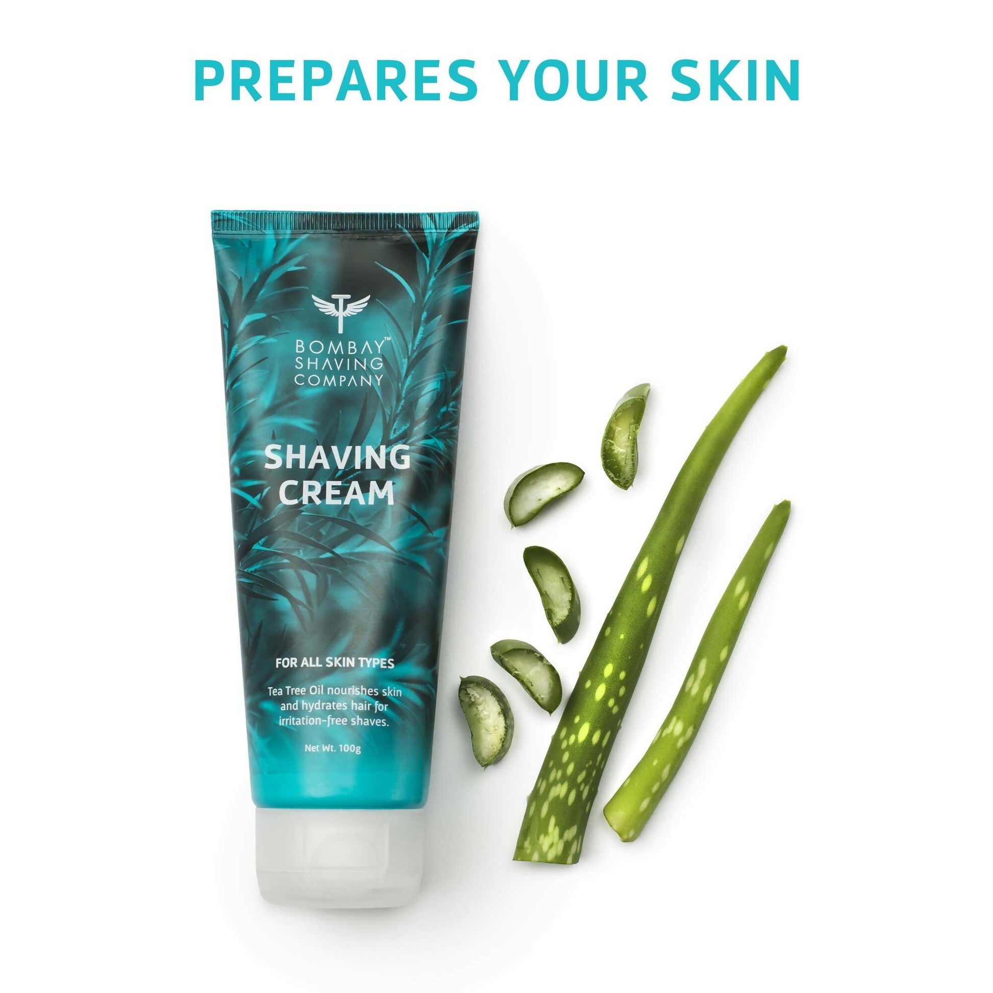Bombay Shaving Company Shaving Cream with Tea Tree oil, Aloe Vera & Menthol Extracts