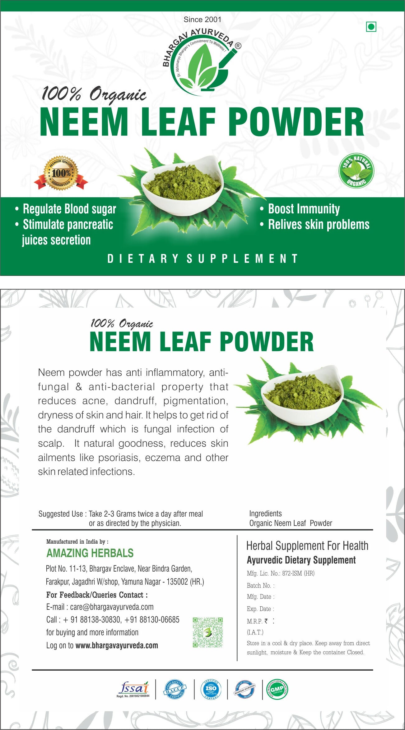 Dr.Bhargav’s Neem Leaves Powder
