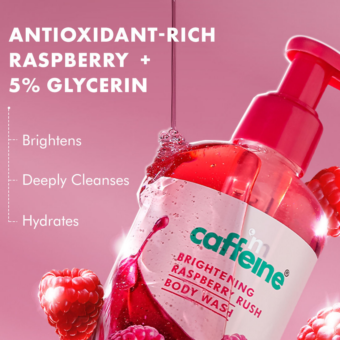 mcaffeine Brightening Raspberry Rush Body Wash For Brighter Glowing Skin