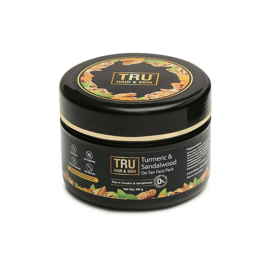 Buy Tru Hair & Skin Turmeric & Sandalwood De-Tan Face Pack from DrMediCart, Ship from India to USA