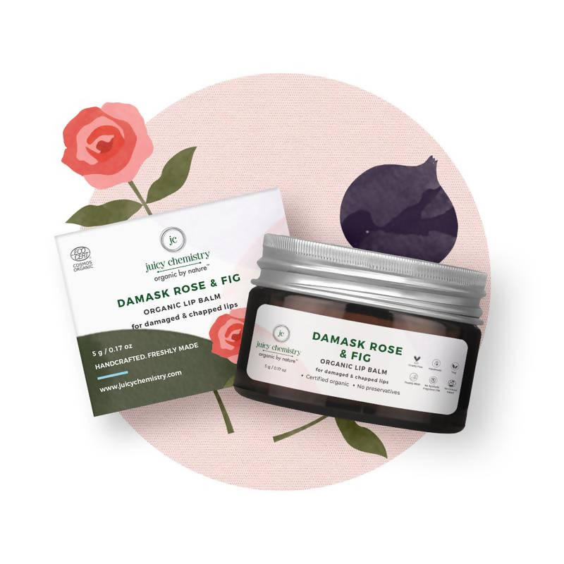 Juicy Chemistry Damask Rose & Fig Lip Balm for Dry & Flaky Lips - DrMediCart