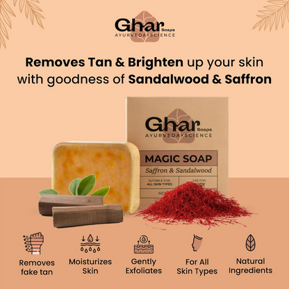 Ghar Soaps Sandalwood & Saffron Magic Soaps For Bath