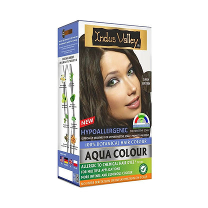 Indus Valley Botanical Hypo Allergic Aqua Color For Hair- Dark Brown