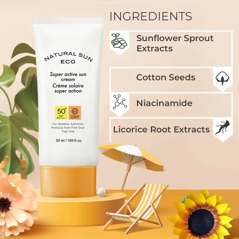 The Face Shop Natural Sun Eco Super Active Sun Cream - Korean Skincare
