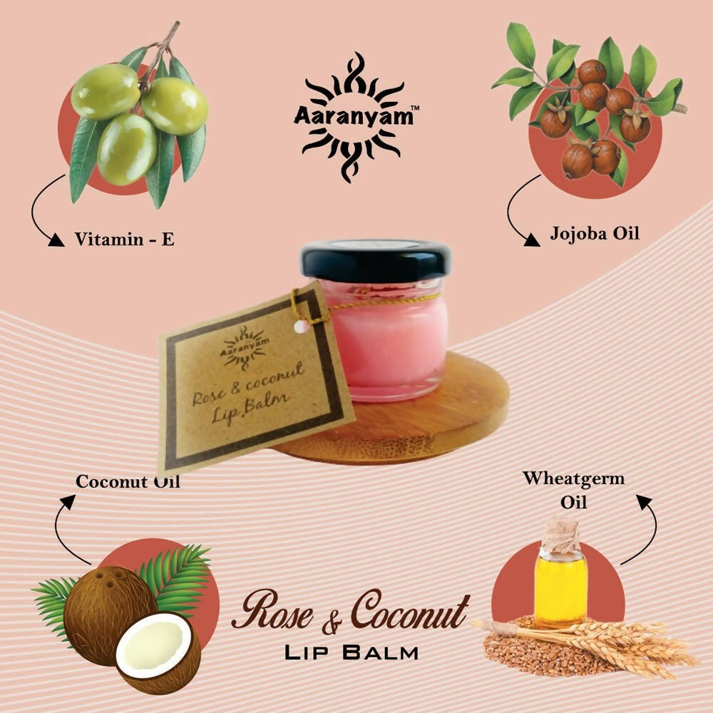 Aaranyam Rose & Coconut Lip Balm - DrMediCart