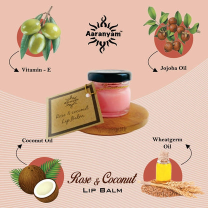 Aaranyam Rose & Coconut Lip Balm - DrMediCart