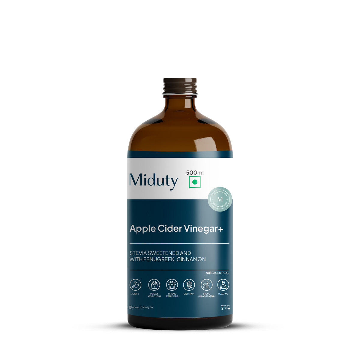 Miduty by Palak Notes Apple Cider Vinegar Stevia sweetened With Fenugreek Cinnamon