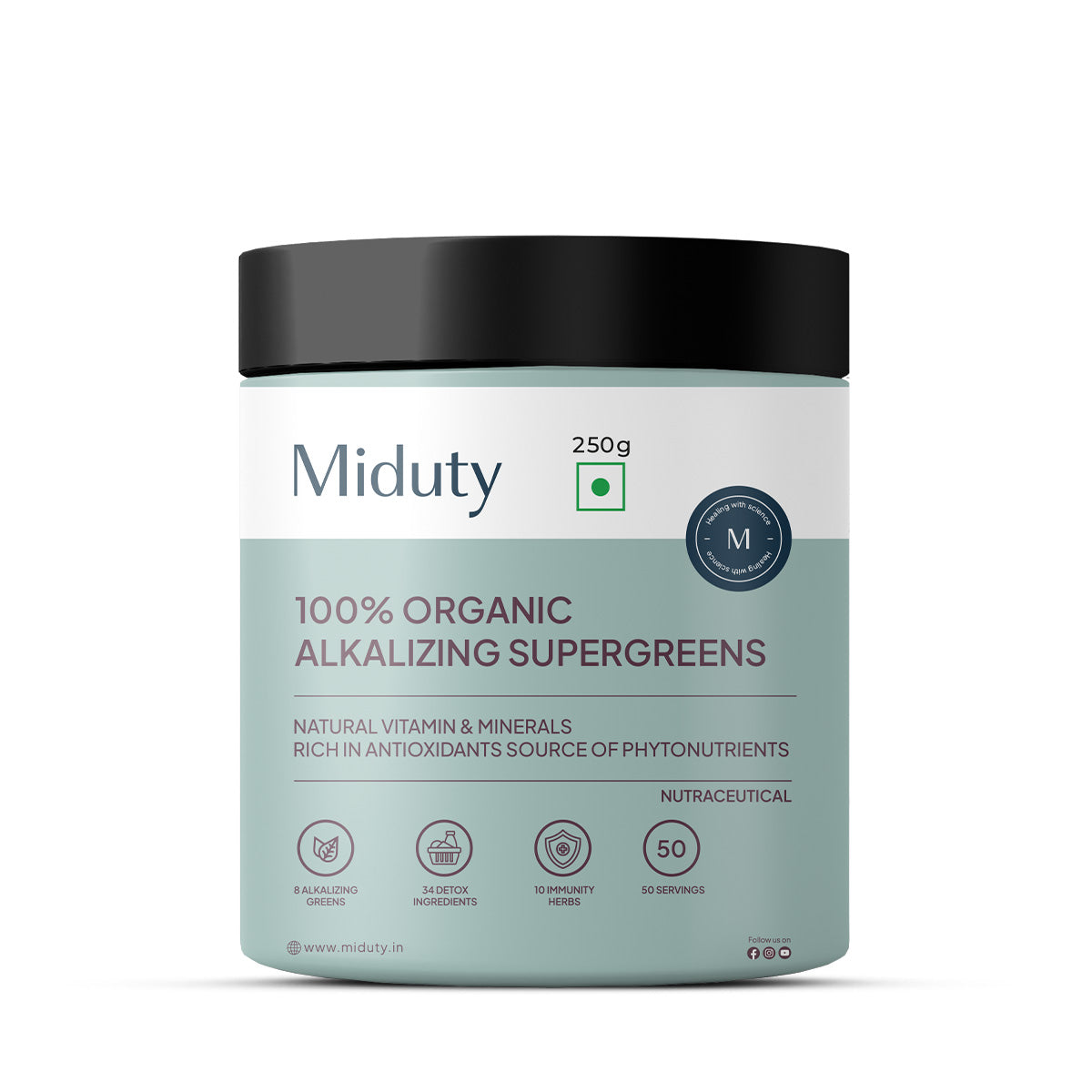 Buy Miduty by Palak Notes 100% Organic Alkalizing Super Greens Powder from DrMediCart, Ship from India to USA
