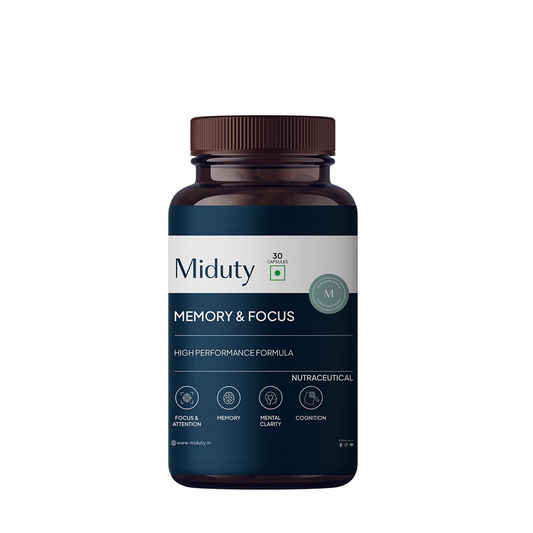 Buy Miduty by Palak Notes Memory & Focus Capsules from DrMediCart, Ship from India to USA