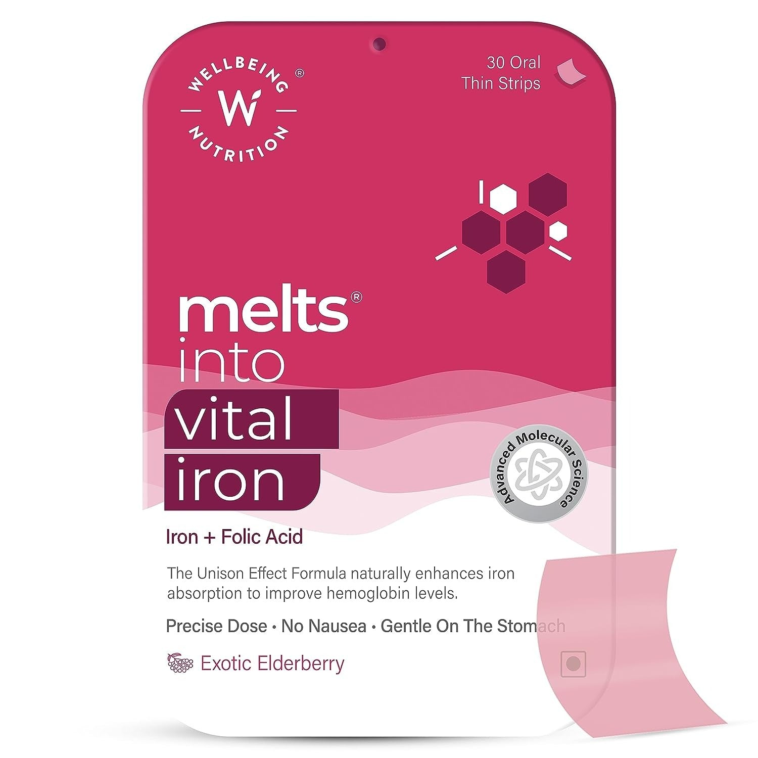 Wellbeing Nutrition Melts Vital Iron Oral Strips-Exotic Elderberry Flavor - Drmedicart
