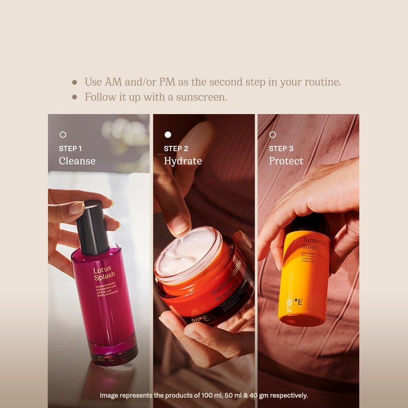 82°E By Deepika Padukone Ashwagandha Bounce Moisturiser, Paraben Free, Non-Sticky