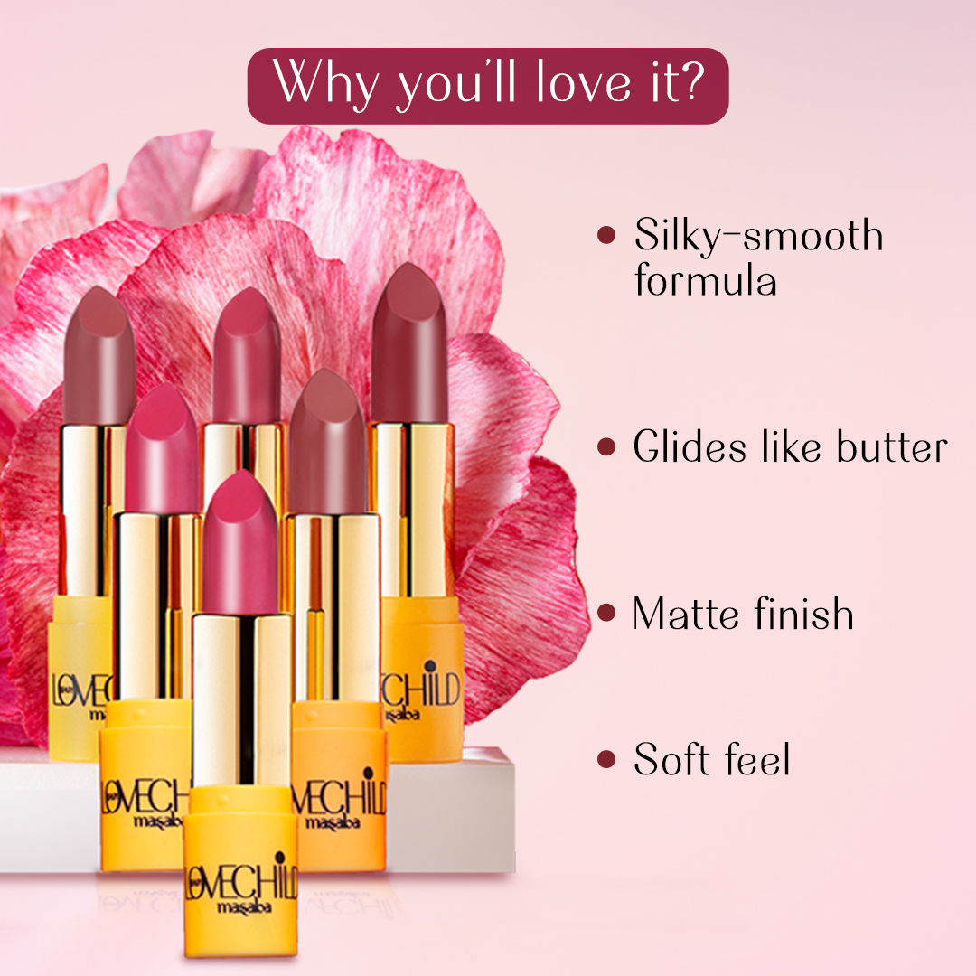 Buy LoveChild By Masaba Gupta Rani Core Luxe Matte Lipstick - Peri-Peri Pink from DrMediCart, Ship from India to USA