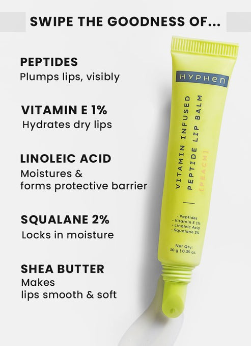 Hyphen By Kriti Sanon Vitamin Infused Peptide Lip Balm - Vanilla, for Dry & Chapped Lips, Hydrating & Moisturizing Balm