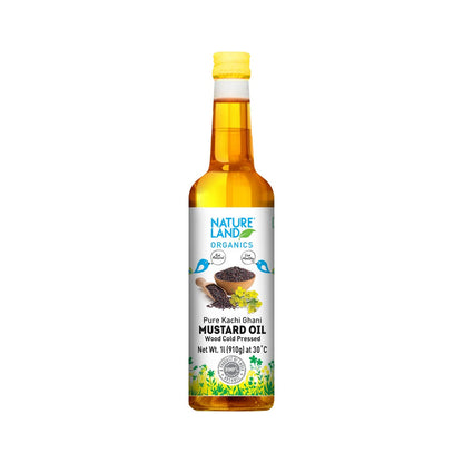 Buy Nature Land Organics Mustard Oil Wood Cold Pressed from DrMediCart