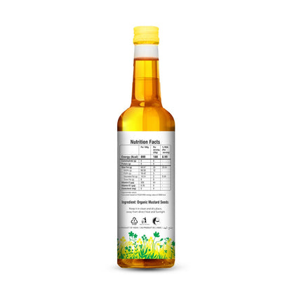 Nature Land Organics Mustard Oil Wood Cold Pressed