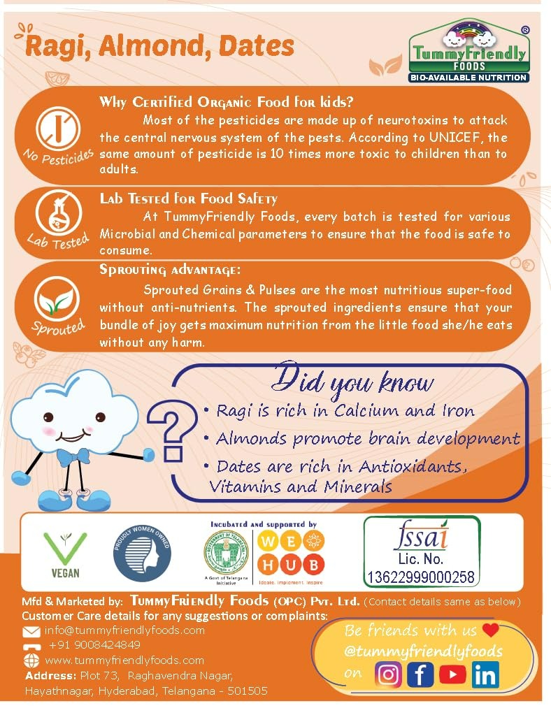TummyFriendly Foods Organic Millet Khichdi Mix With Vegetables for Toddler Cereal - Drmedicart