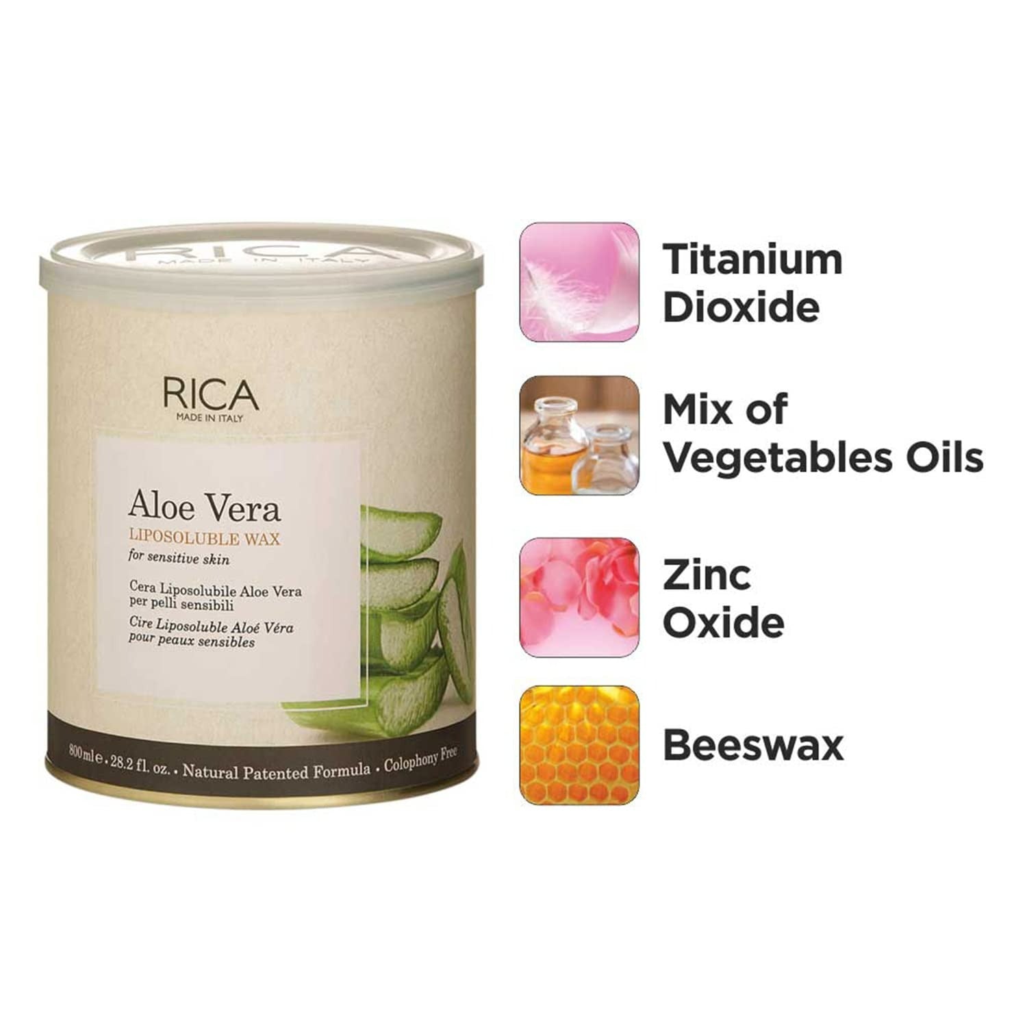 Rica Aloe Vera Liposoluable Hair Removal Wax Cream for Arms, Chest, Legs, Back, and Full Body