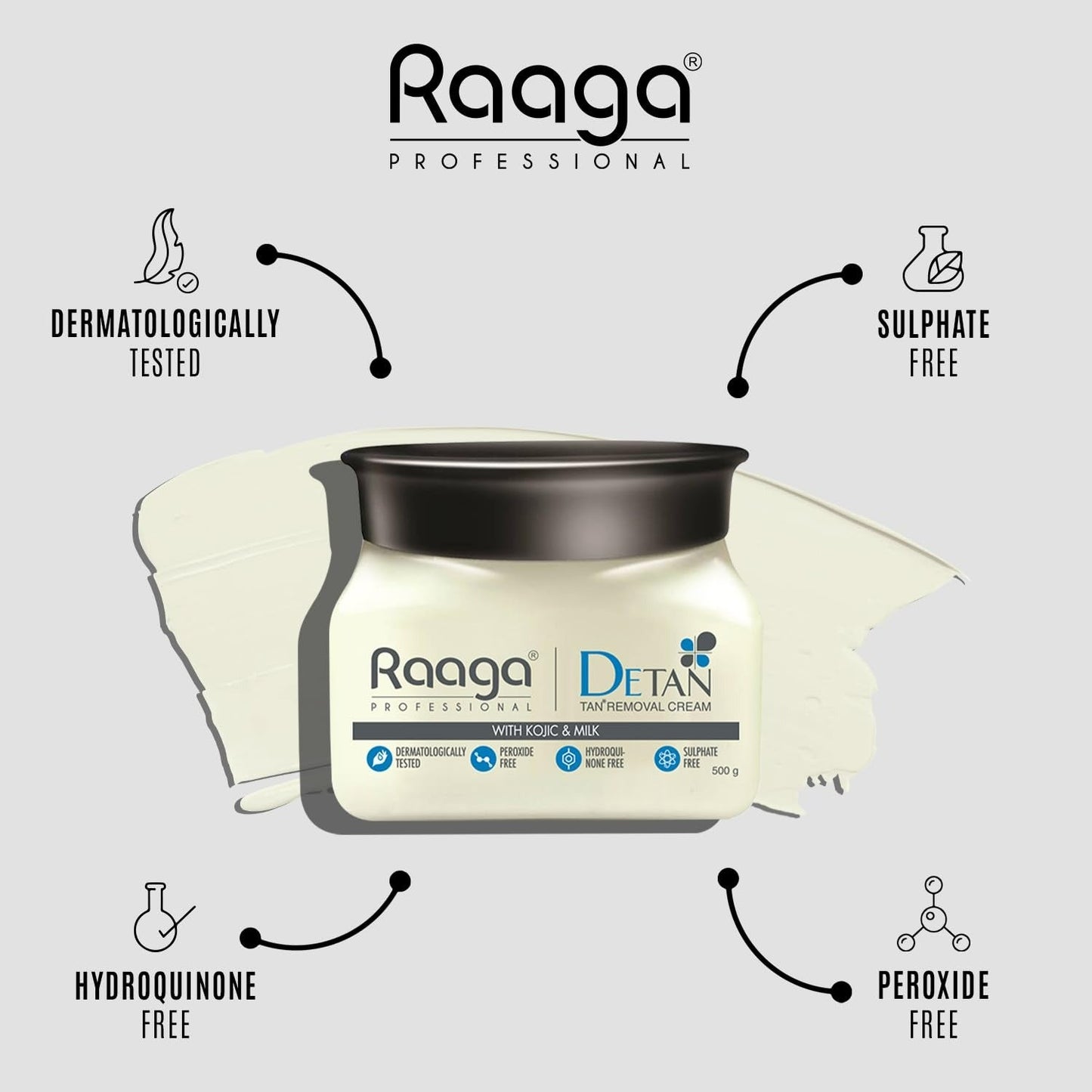 Raaga Professional De Tan Removal Cream With Kojic & Milk