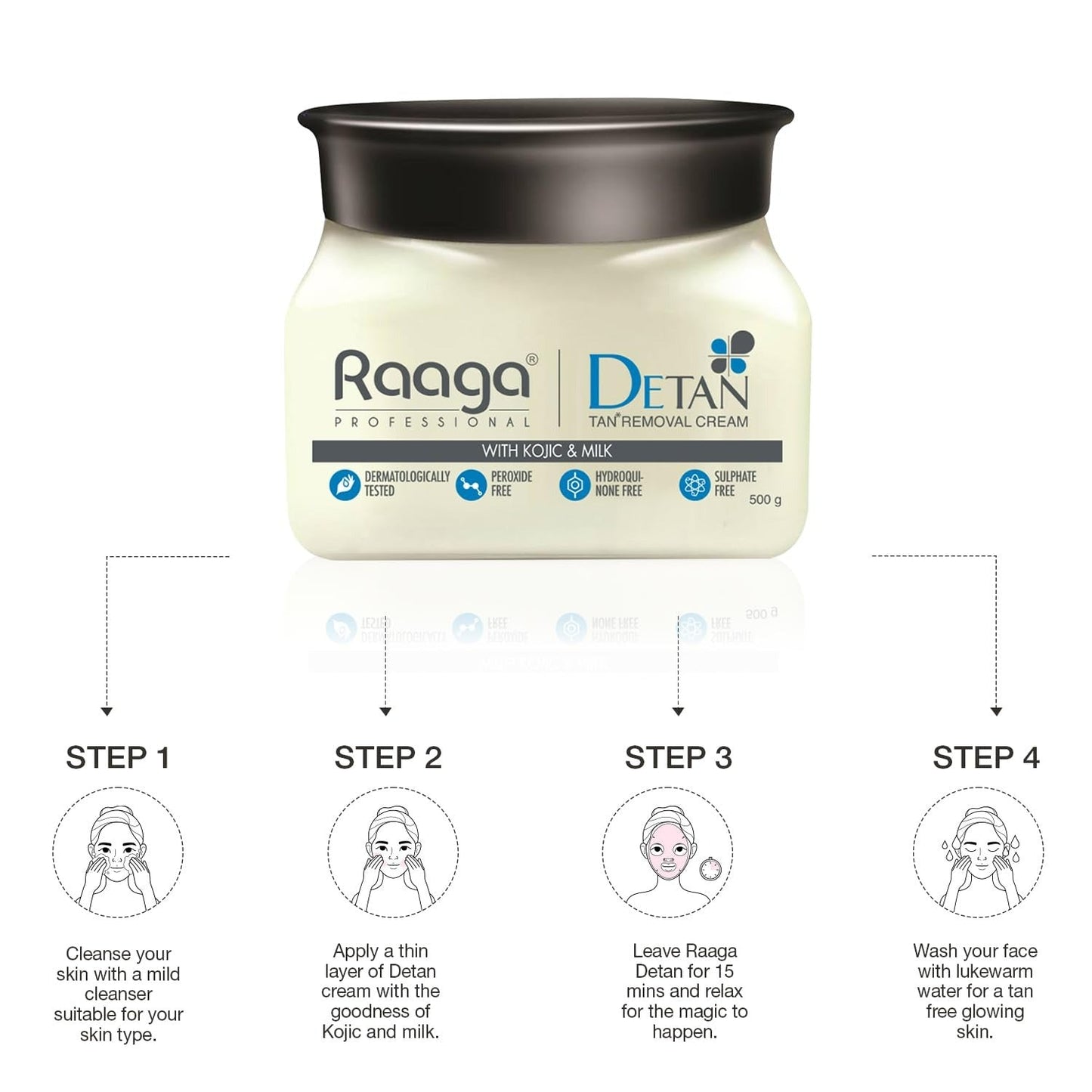 Raaga Professional De Tan Removal Cream With Kojic & Milk