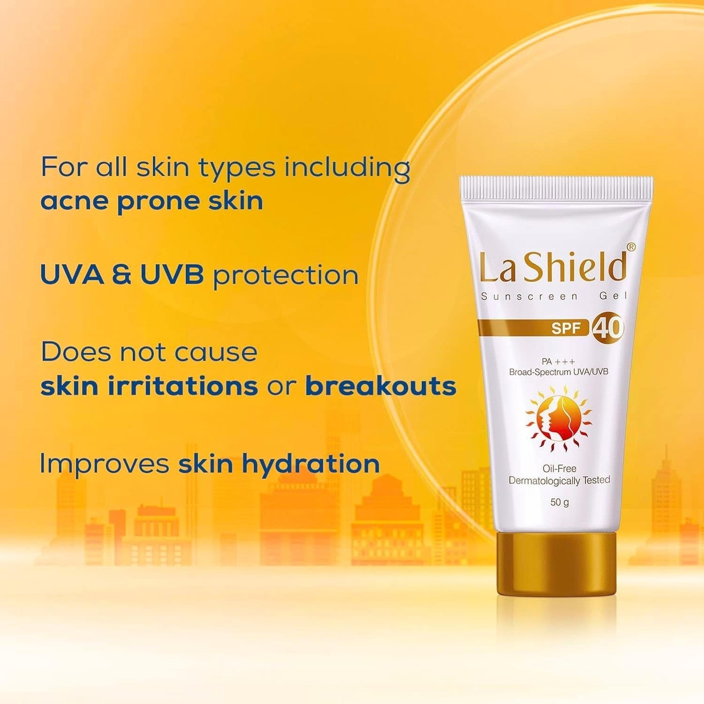 La Shield SPF 40+ and Pa+++ Sunscreen Gel