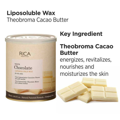 Rica White Chocolate Liposoluble Wax for Dry Skin With Natural Beeswax