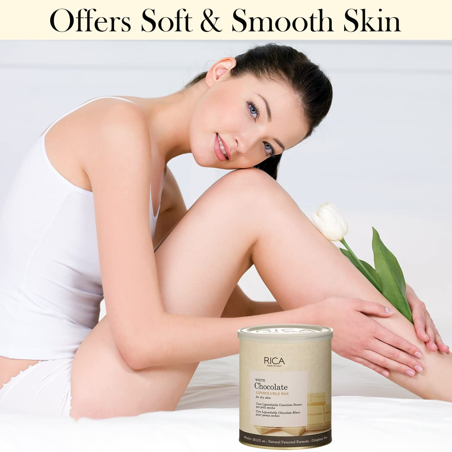 Rica White Chocolate Liposoluble Wax for Dry Skin With Natural Beeswax