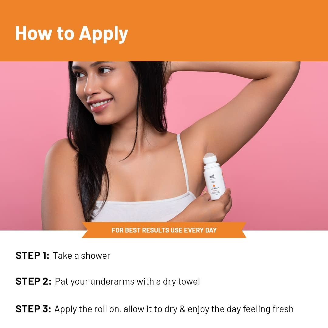 Chemist At Play UnderArm Roll On, Prevents Body Odour, Brightens Skin & Exfoliates Underarm For Sensitive Skin - Aqua