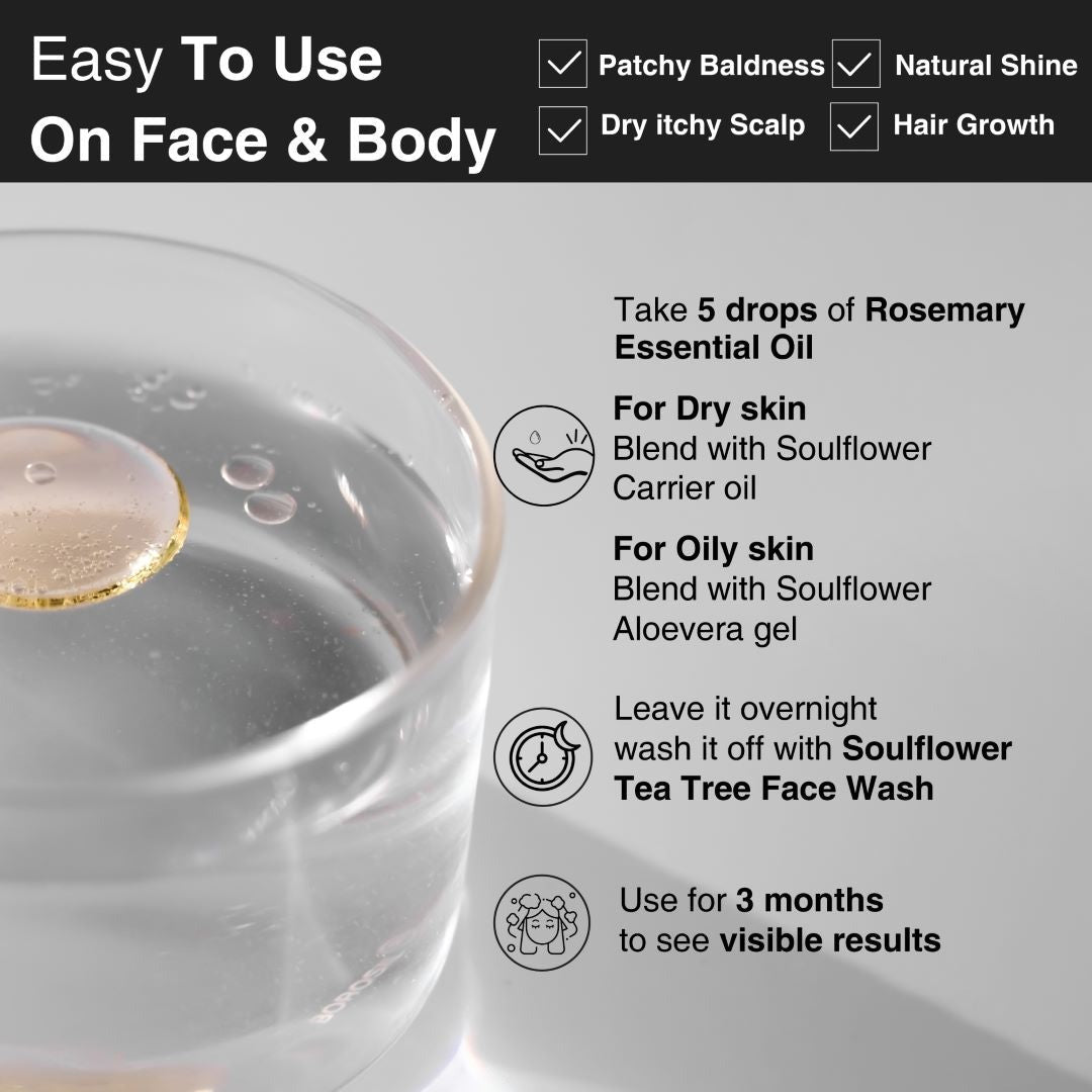 Soulflower Rosemary Oil for Healthy Hair and Shiny Skin