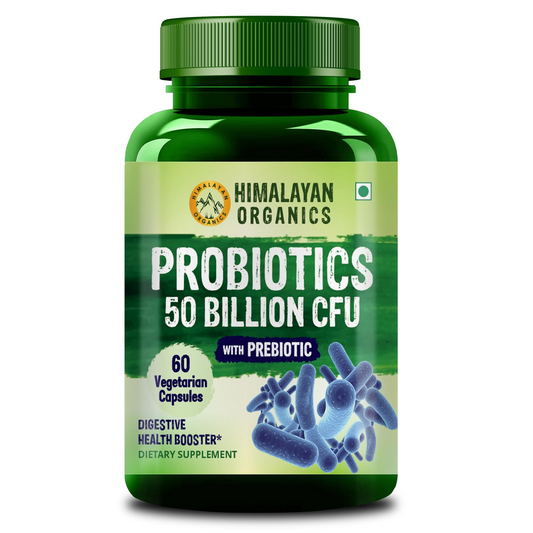 Himalayan Organics Probiotics Supplement 50 billion Prebiotics Capsules