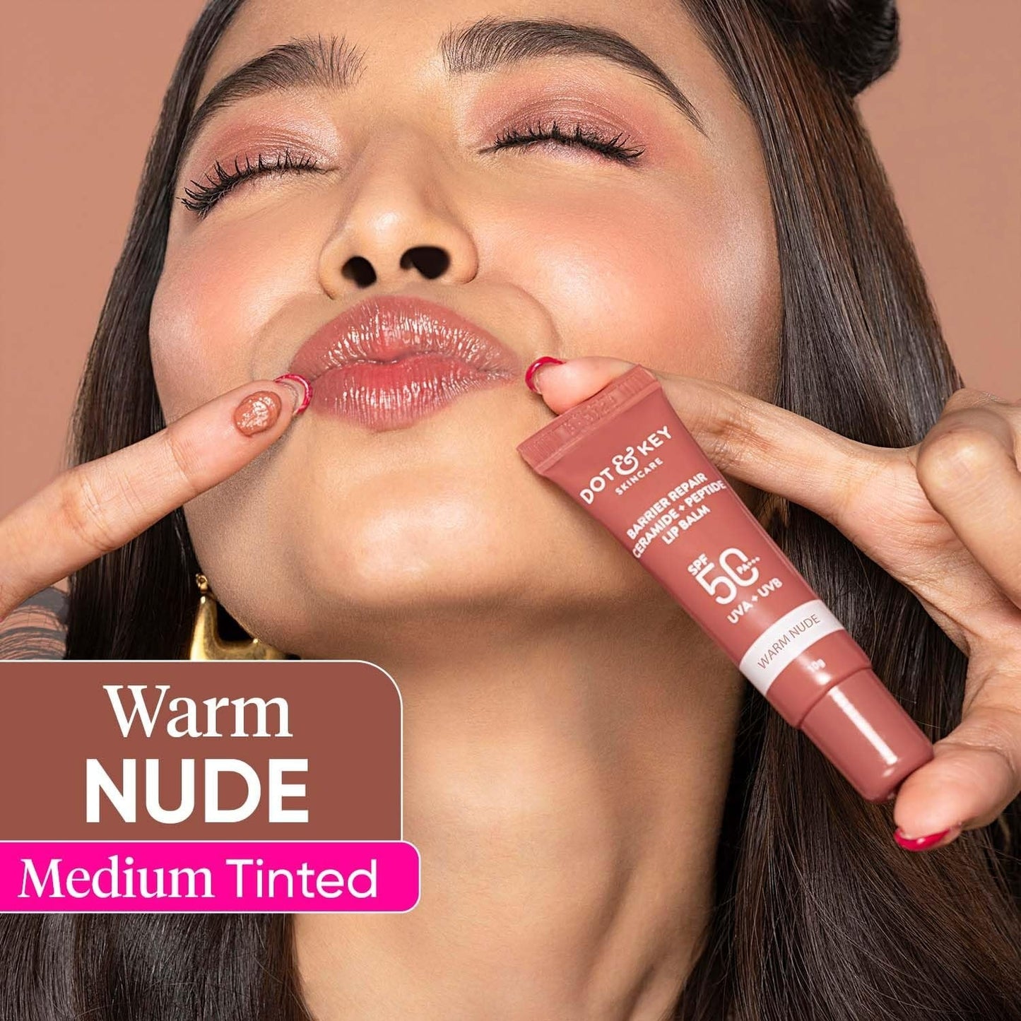 Dot & Key Barrier Repair Ceramide & Peptide SPF 50 PA+++, UVA+UVB Lip Balm - Warm Nude