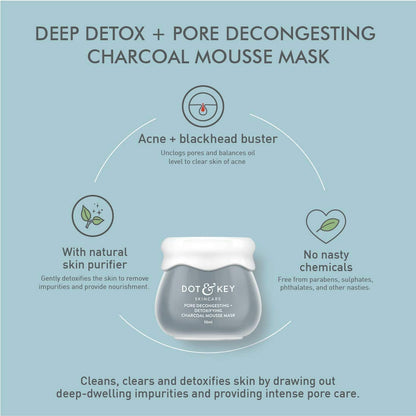 Dot & Key Pore Decongesting + Detoxifying Charcoal Mousse Clay Mask - DrMediCart